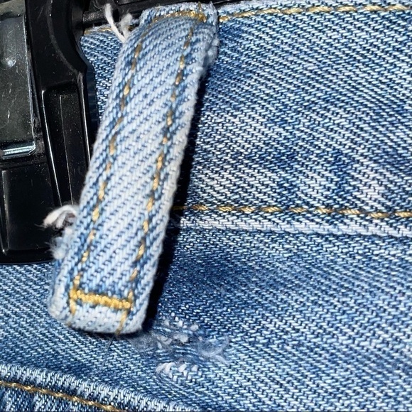 Levi's 505 Jean Straight Leg Regular Fit High Rise Zipper Fly Demin Blue Jeans - Picture 5 of 9